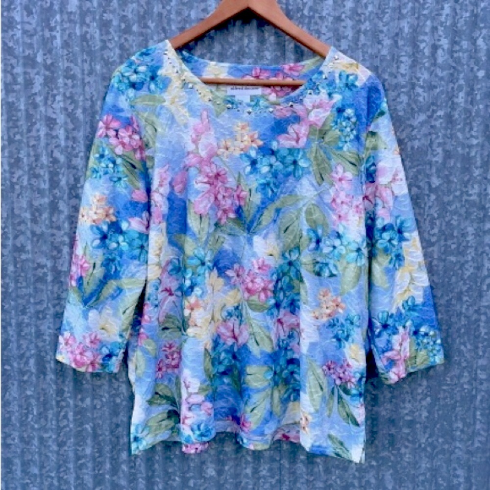 Alfred Dunner Floral Long Sleeve Top
